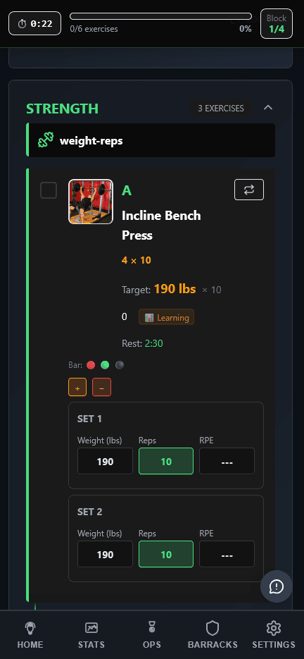 OPMODE nutrition tracker with macro breakdown